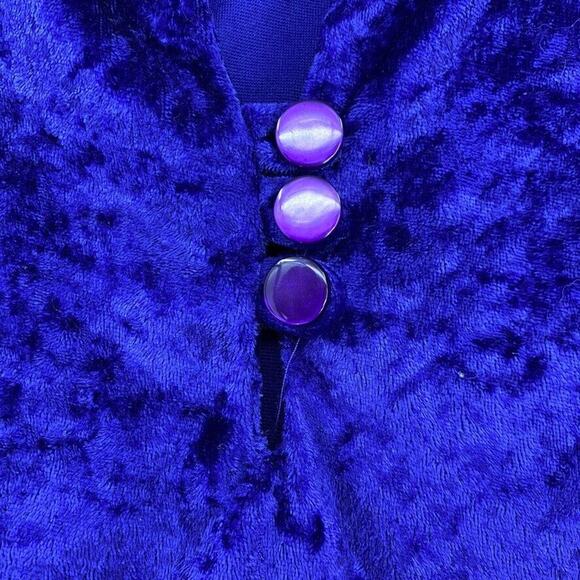 Vintage Granada Pajama Set Womens Medium Purple Crushed Velour Lounge Pants Top - Picture 7 of 16